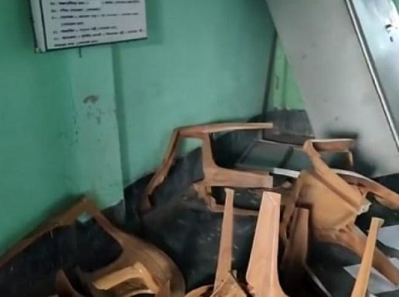 Frustrated BJP noticing Sudip Roy Barman’s victory set fire in Khowai Congress Bhawan raising ‘Joy Shree Ram’ Slogan, 90% burnt into ashes Frustrated BJP noticing Sudip Roy Barman’s victory set fire in Khowai Congress Bhawan raising ‘Joy Shree Ram’ Slogan, 90% burnt into ashes